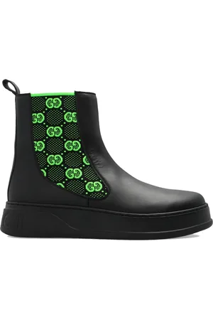 Gucci Chelsea Boots, male, , 6 1/2 UK, Leather High-Top Boots with Monogram