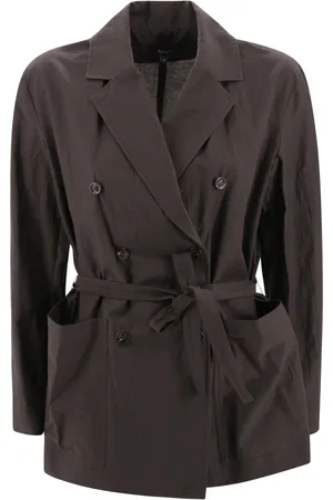 Soeur Cotton Double-Breasted Jacket with Belt
