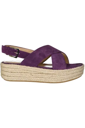 Sergio Rossi Wedges, female, , 4 UK, Leather Espadrilles with Platform and Buckle