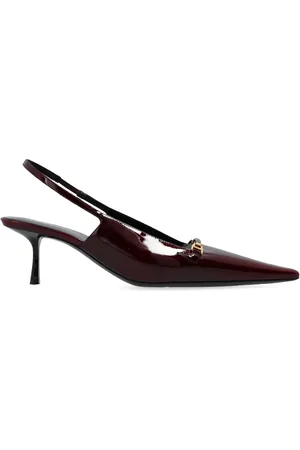 Saint Laurent Leather Slingback Pumps with Patent Detail