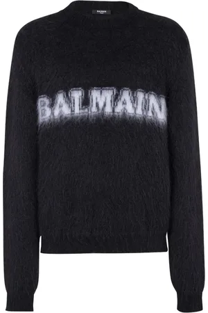 Balmain Round-neck Knitwear, male, , M, Logo-Print Jumper Round Neck Men