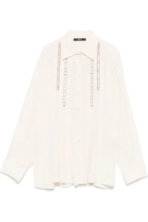 SEVENTY BY SERGIO TEGON Cream Buttoned-Cuff Shirt with Pleat Detailing