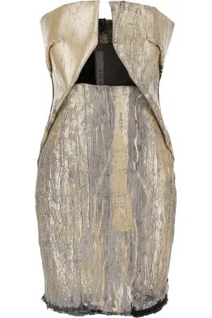 Rick Owens Golden Cut-Out Dress Rear Zip