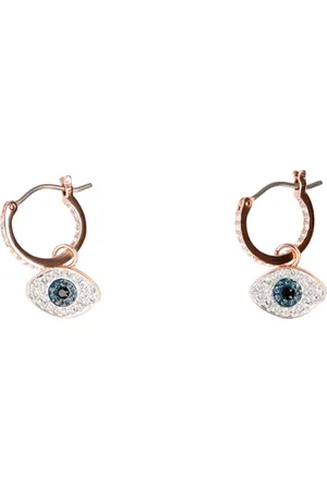 Swarovski Earrings, female, , ONE SIZE, Evil Eye Pendant Hoop Earrings