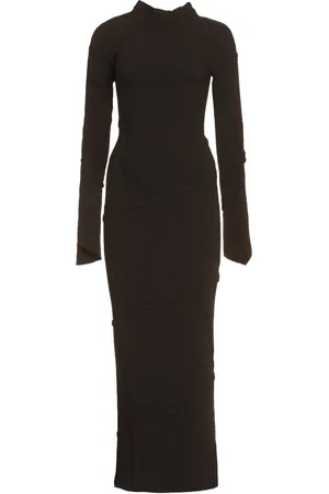 Balenciaga Maxi Dresses, female, , S, Ribbed Knit Spiral Dress