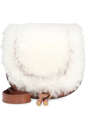 Chloé Cross Body Bags, female, , ONE SIZE, Leather Saddle Bag with Shearling