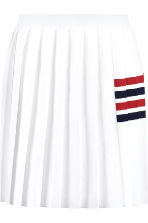 Thom Browne Short Skirts, female, , XS, Pleated Knitted Skirt with Tricolor Detail