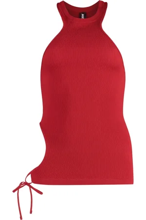 ANDREA ADAMO Ribbed Cut Out Tank Top