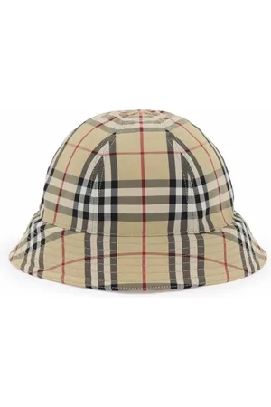 Burberry Nylon Bucket Hat with Iconic Check Pattern