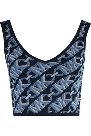 Michael Kors Sleeveless Tops, female, , M, Logo Crop Top