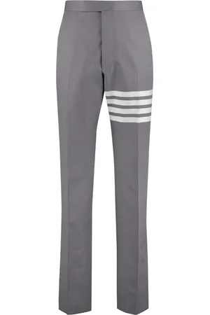 Thom Browne Straight Trousers, male, , L, Tailored Trousers with Tricolor Detail