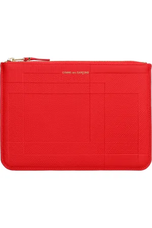 Comme des Garçons Clutches, male, , ONE SIZE, Flat Leather Pouch with Logo Detail