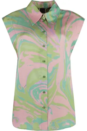 Pinko Shirts, female, , 2XS, Printed Viscose Shirt with Splash