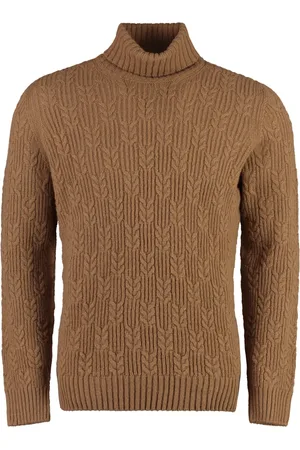 DRUMOHR Turtlenecks, male, , XL, Ribbed Knit Wool Turtleneck Jumper