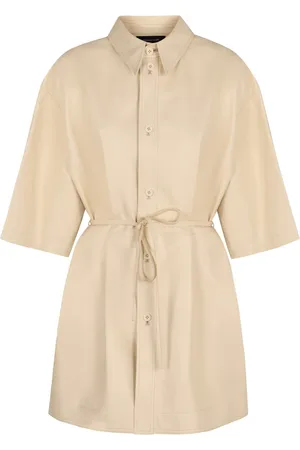 Fabiana Filippi Shirts, female, , S, Lamb Leather Shirt with Coordinated Belt