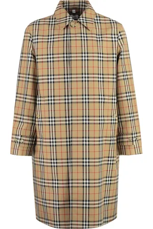 Burberry Trench Coats, male, , XL, Check Motif Cotton Coat