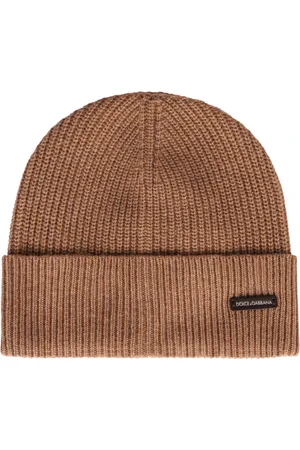 Dolce & Gabbana Beanies, male, , ONE SIZE, Ribbed Knit Wool Beanie Hat