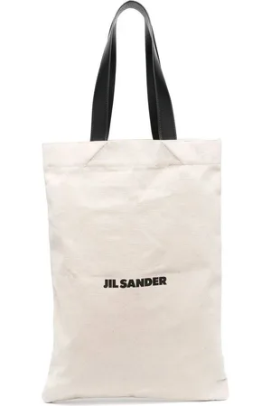 Jil Sander Tote Bags, male, , ONE SIZE, Logo-Print Linen Tote Bag