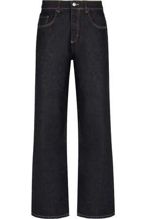 Icon Denim Straight Jeans, female, , W26, Wide-Leg Jeans with Contrast Stitching