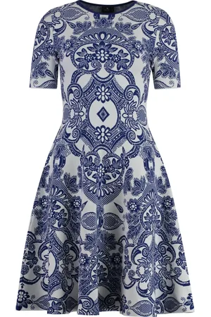 Etro Short Dresses, female, , S, Flared Jacquard Knit Mini-Dress