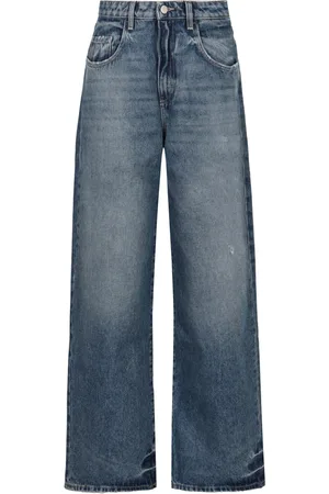 Icon Denim Wide Jeans, female, , W27, Distressed Wide-Leg Jeans