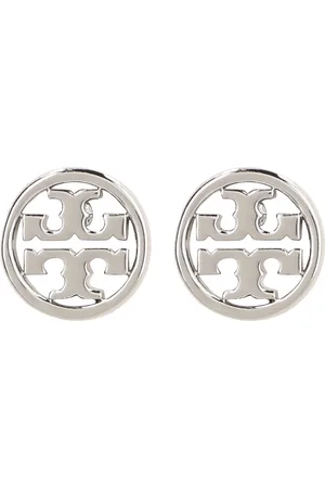 Tory Burch Earrings, female, , ONE SIZE, Chic Logoed Brass Earrings