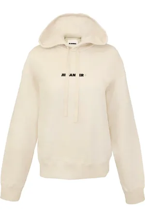 Jil Sander Timeless White Hoodie with Oversized Fit