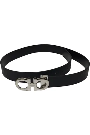 Salvatore Ferragamo Gancini Leather Belt with Logo Buckle