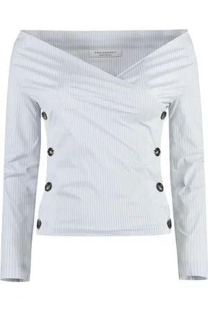 Serafini Long Sleeve Tops, female, , M, Crepe Blouse