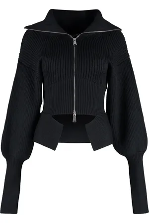 ANDREA ADAMO Ribbed Merino Wool Jumper with Back Cut-Out