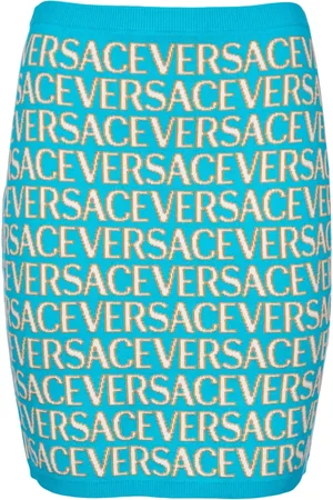 VERSACE Short Skirts, female, , S, Metallic Pinafore Skirts