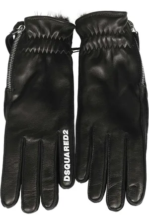 Dsquared2 Lamb Leather Gloves with Side Zippers
