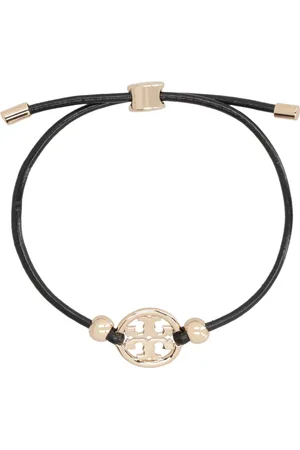 Tory Burch Bracelets, female, , ONE SIZE, Metal Logo Leather Bracelet