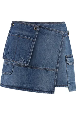 Msgm Asymmetric Denim Mini Skirt