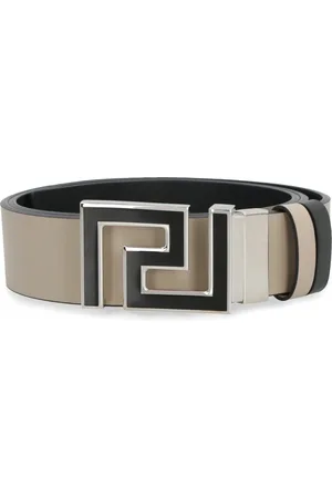 VERSACE Belts, male, , 95 CM, Reversible Leather Belt with Metal Buckle