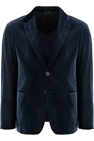 Giorgio Armani Blazers, male, , M, Velvet Jacket with Peak Lapel