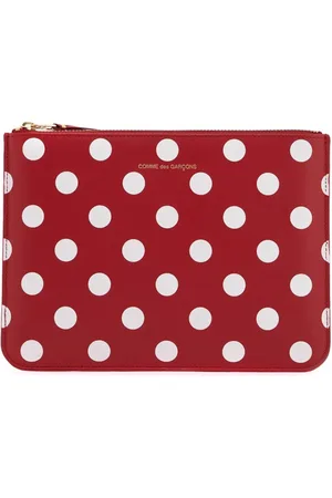 Comme des Garçons Clutches, female, , ONE SIZE, Polka Dot Leather Pouch Bag