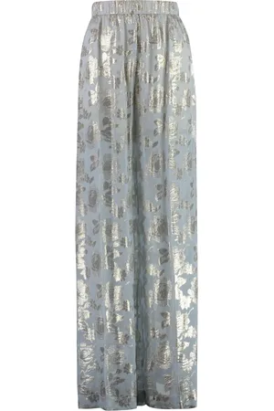 Nina Ricci Floral Jacquard Silk Trousers