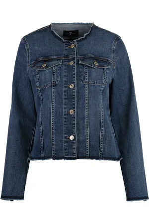 7 for all Mankind Denim Jackets, female, , M, Denim Jacket with Contrast Stitching