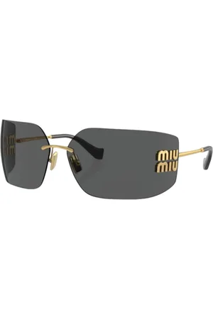 Miu Miu Wraparound Gold Sunglasses