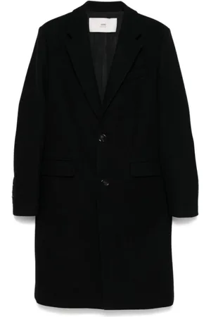 Ami Single-Breasted Coats, male, , S, Wool Single-Breasted Coat
