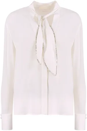 GENNY Silk Crêpe Shirt with Bead Embroidery
