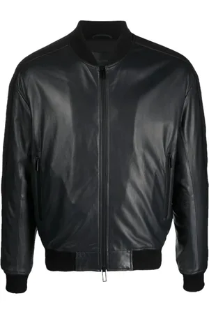 Emporio Armani Leather Jackets, male, , XL, Leather Bomber Jacket