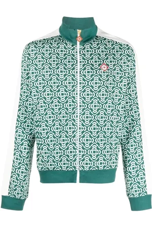 Casablanca Zip-throughs, male, , S, Monogram-Jacquard Zip-Up Cardigan