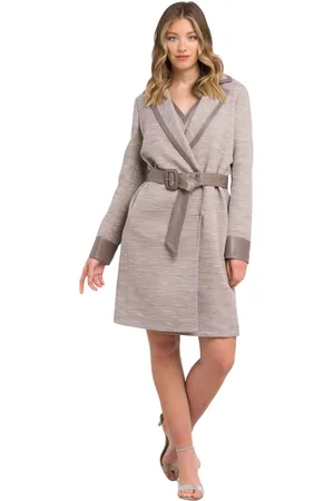 Trussardi Belted Coats, female, , 2XS, Cotton Kimono Coat with Contrast Details