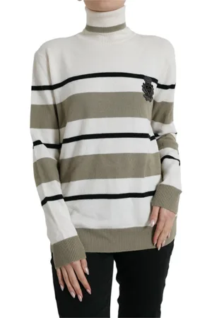 Dolce & Gabbana Turtlenecks, female, , M, Striped Wool Turtleneck Jumper