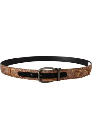 Dolce & Gabbana Belts, male, , 85 CM, Embossed Leather Metal Buckle Belt