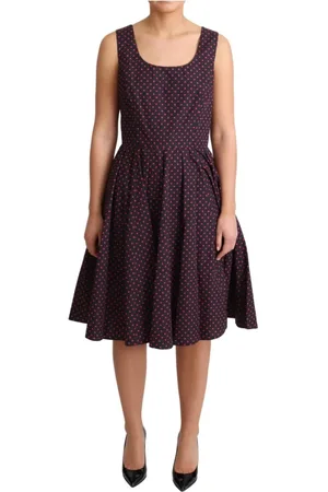 Dolce & Gabbana Summer Dresses, female, , S, Chic Polka Dotted A-Line Sleeveless Dress