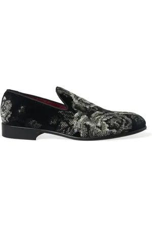 Dolce & Gabbana Elegant Floral Velvet Loafers