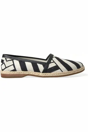 Dolce & Gabbana Espadrilles, male, , 8 UK, Striped Canvas Espadrilles with Leather Detailing